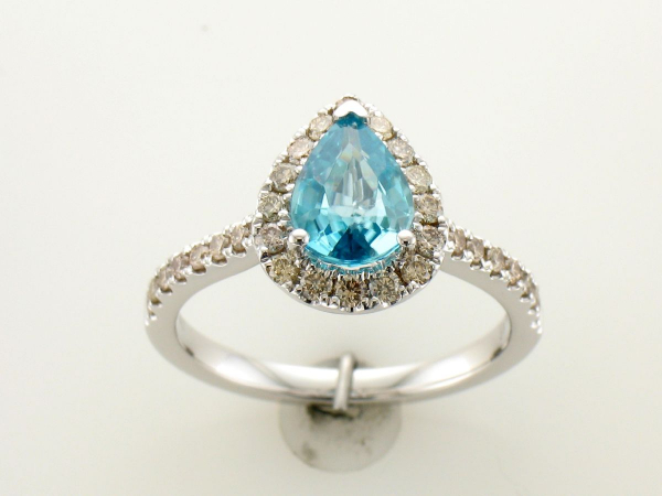 LeVian Blue Zircon & Diamond Ring by Le Vian