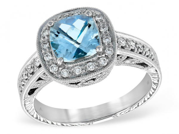 Aquamarine & Diamond Ring by Allison Kaufman